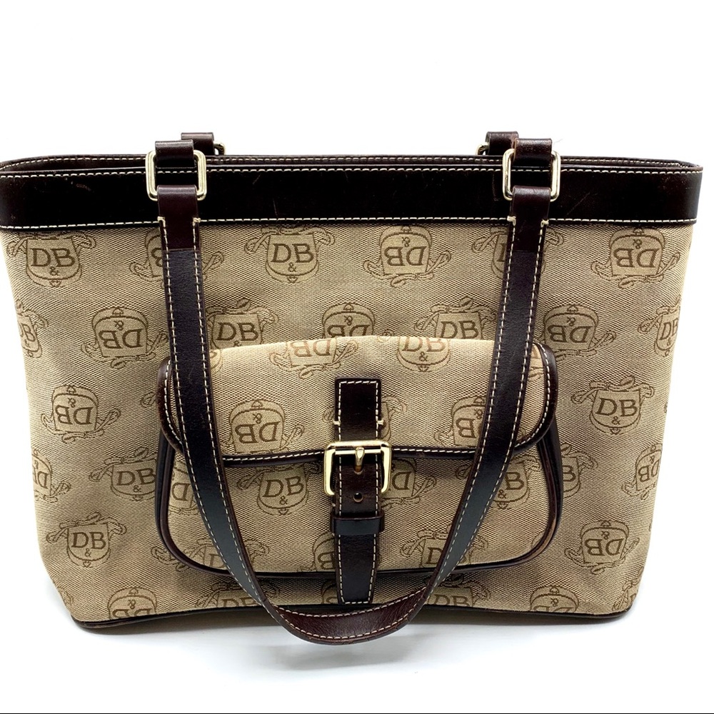 Dooney & Bourke Tan and Brown Shoulder Bag